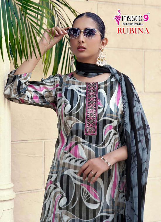 Mystic 9 Rubina Vol 12 Rayon Salwar Suit Set Wholesale