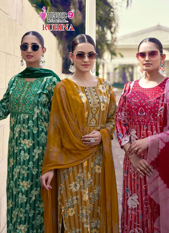 Mystic 9 Rubina Vol 12 Rayon Salwar Suit Set Wholesale