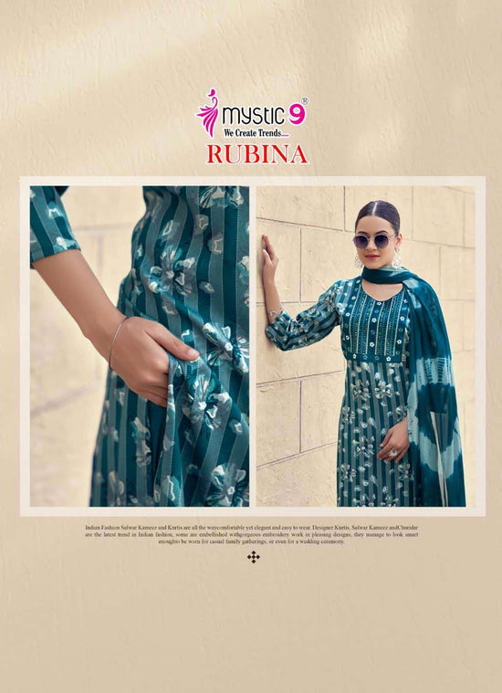 Mystic 9 Rubina Vol 12 Rayon Salwar Suit Set Wholesale