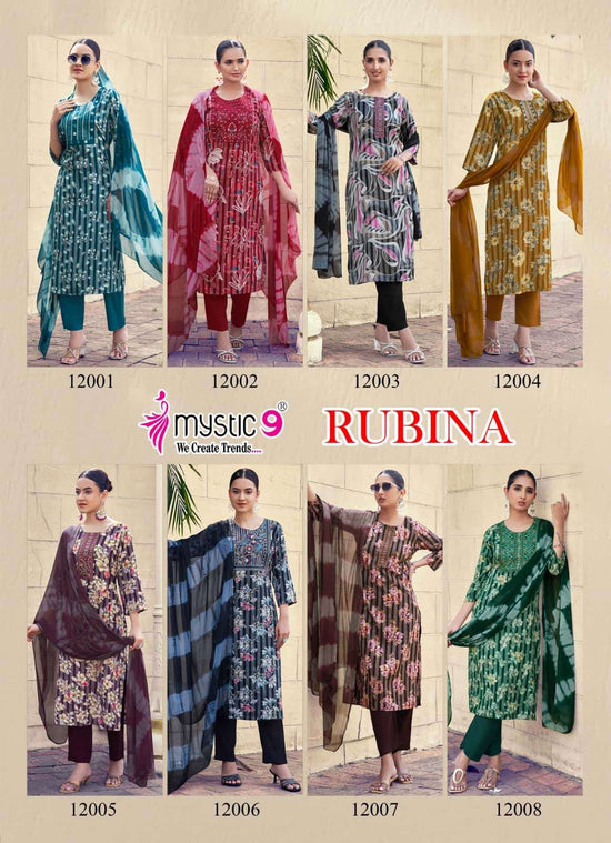 Mystic 9 Rubina Vol 12 Rayon Salwar Suit Set Wholesale