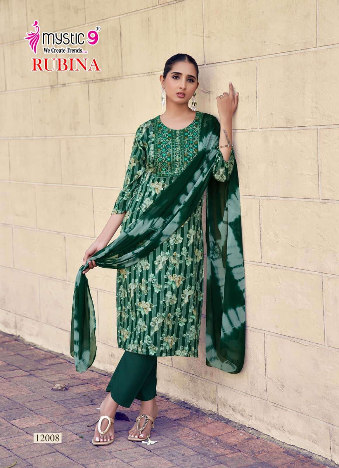 Mystic 9 Rubina Vol 12 Rayon Salwar Suit Set Wholesale