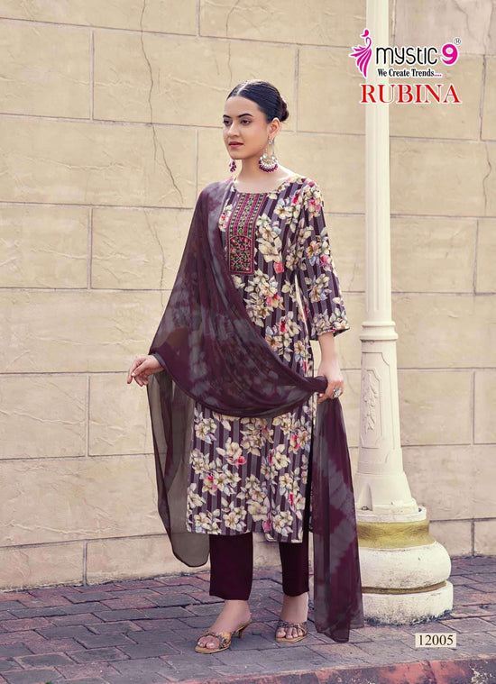 Mystic 9 Rubina Vol 12 Rayon Salwar Suit Set Wholesale