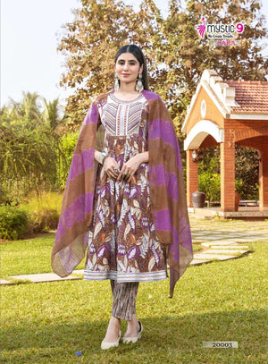 Mystic 9 Sara Vol 20 Rayon Kurti Pant Dupatta Set - Amrah Wholesale