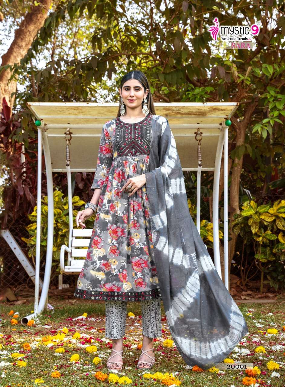 Mystic 9 Sara Vol 20 Rayon Kurti Pant Dupatta Set - Amrah Wholesale