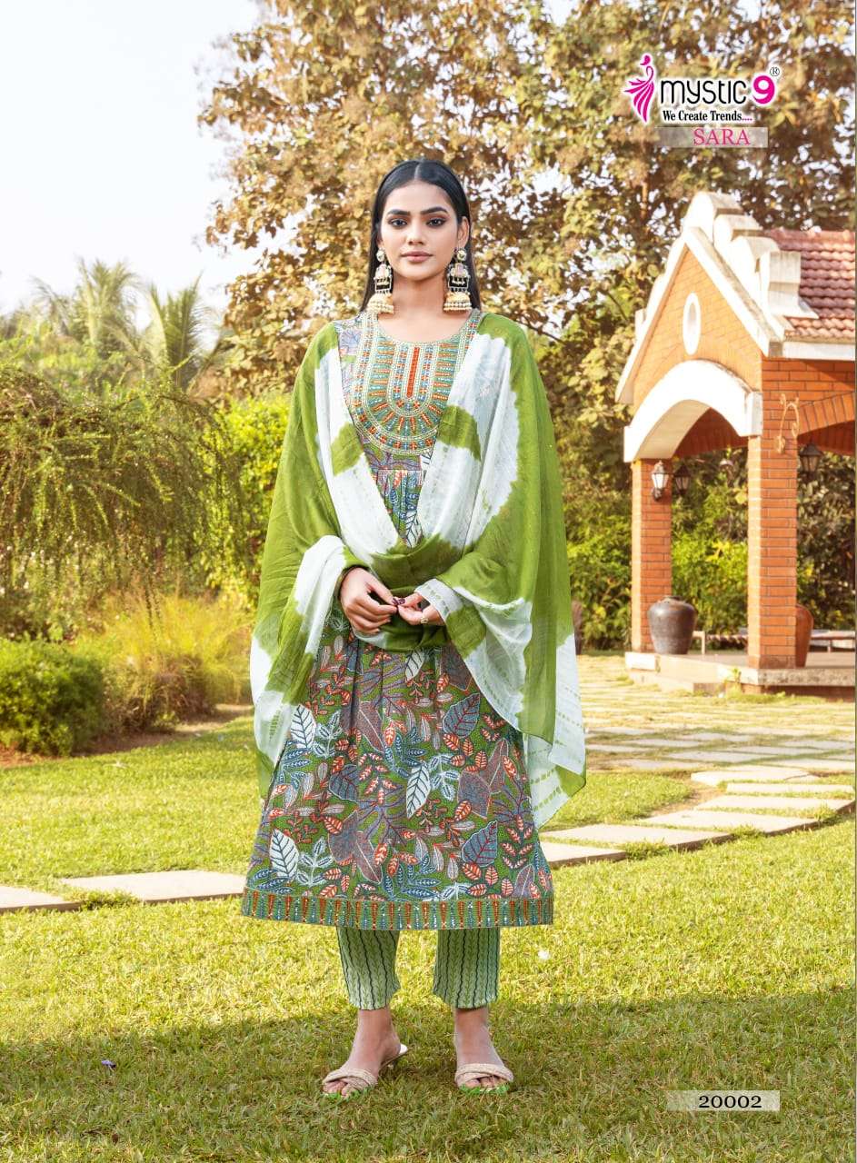 Mystic 9 Sara Vol 20 Rayon Kurti Pant Dupatta Set - Amrah Wholesale
