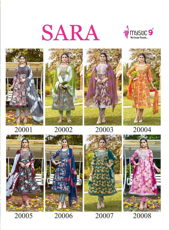 Mystic 9 Sara Vol 20 Rayon Kurti Pant Dupatta Set - Amrah Wholesale