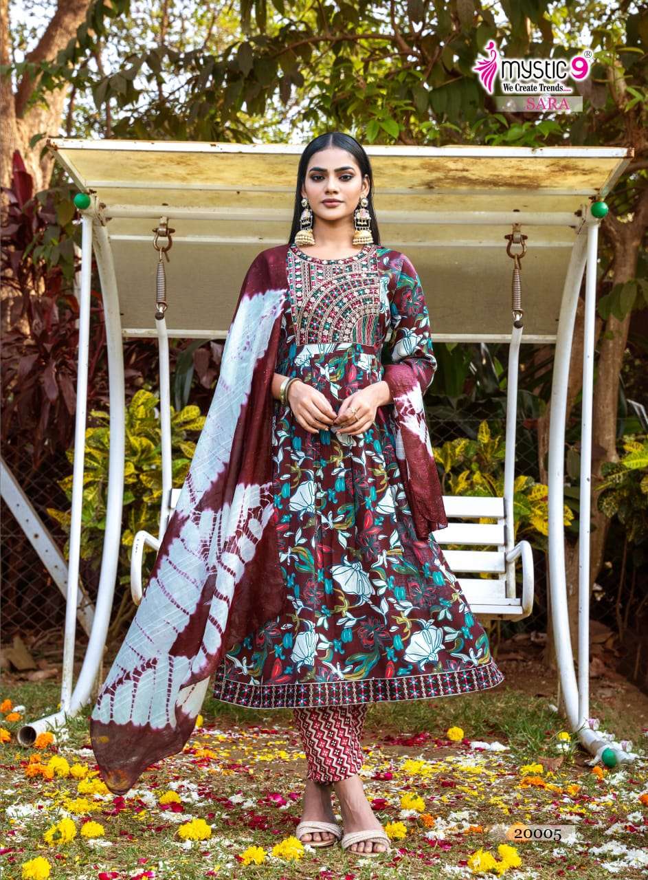 Mystic 9 Sara Vol 20 Rayon Kurti Pant Dupatta Set - Amrah Wholesale