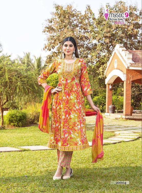 Mystic 9 Sara Vol 20 Rayon Kurti Pant Dupatta Set - Amrah Wholesale
