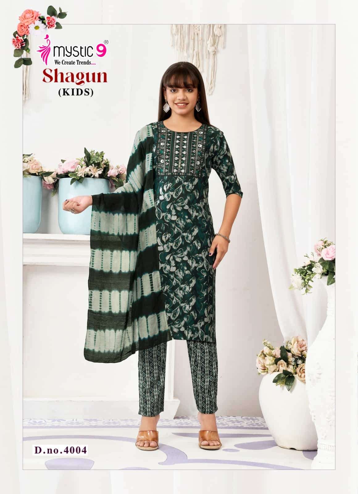 Mystic 9 Shagun Kids Vol 4 Rayon Girls Ethnic Dress Set - Amrah Wholesale