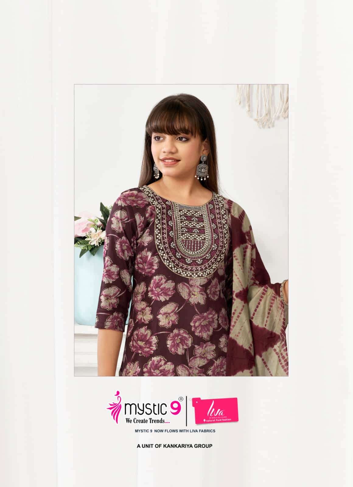 Mystic 9 Shagun Kids Vol 4 Rayon Girls Ethnic Dress Set - Amrah Wholesale