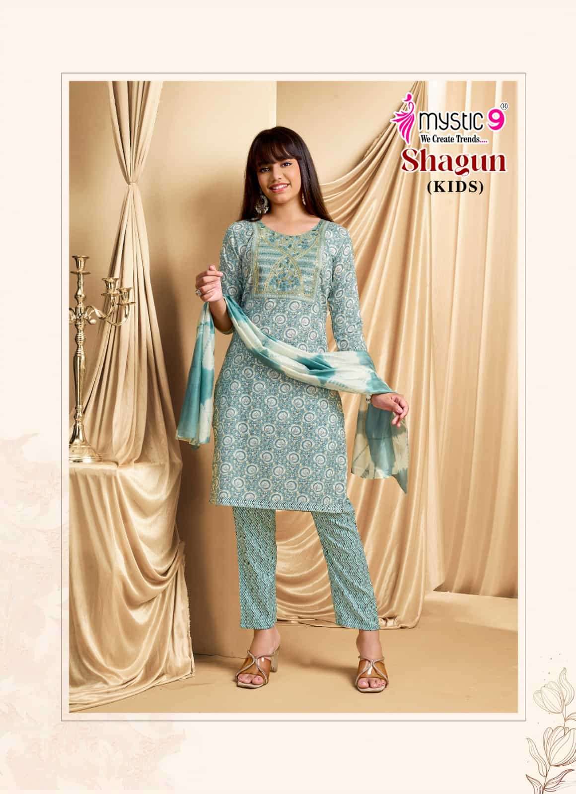 Mystic 9 Shagun Kids Vol 5 Rayon Salwar Suit Set