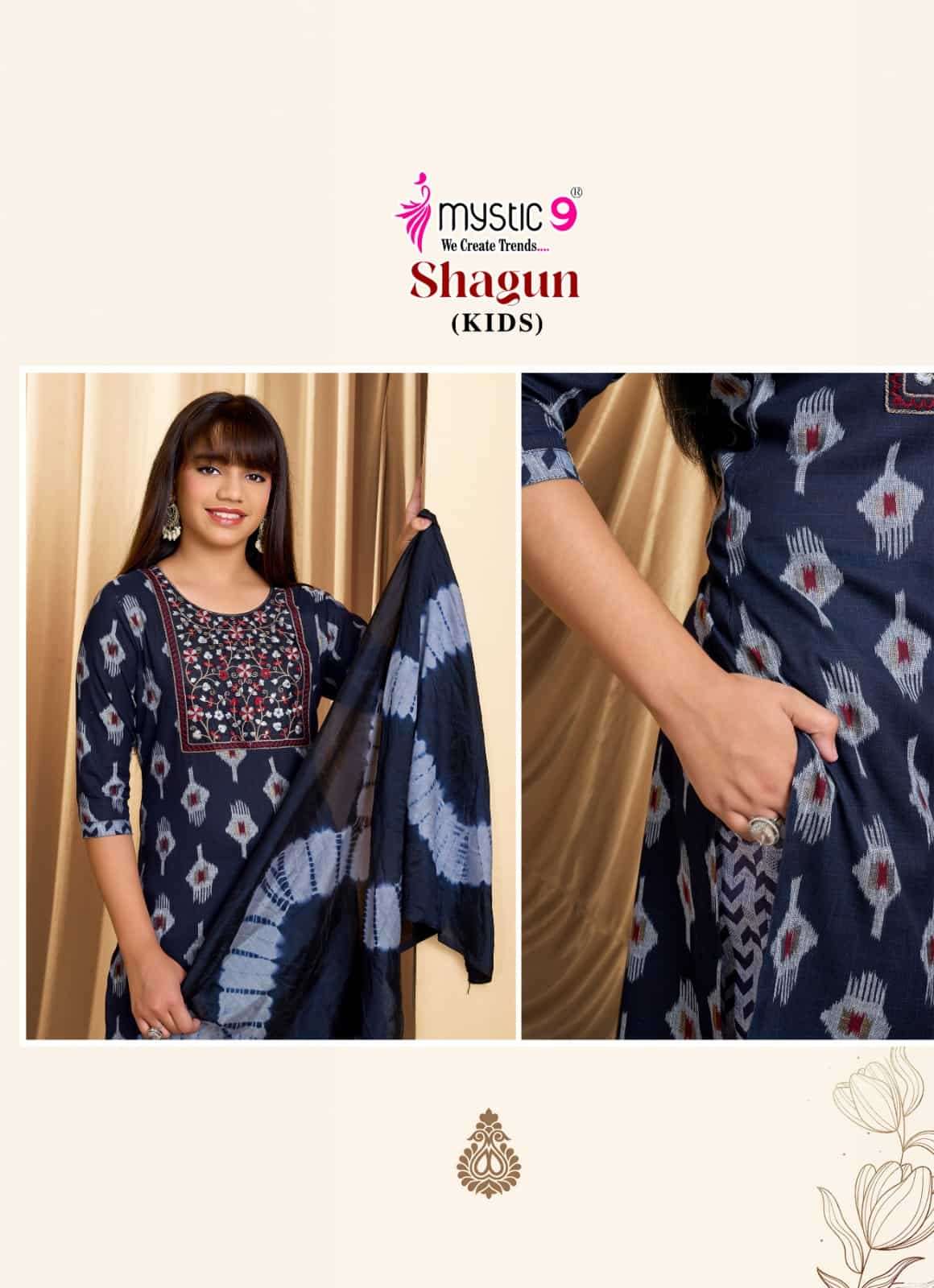 Mystic 9 Shagun Kids Vol 5 Rayon Salwar Suit Set