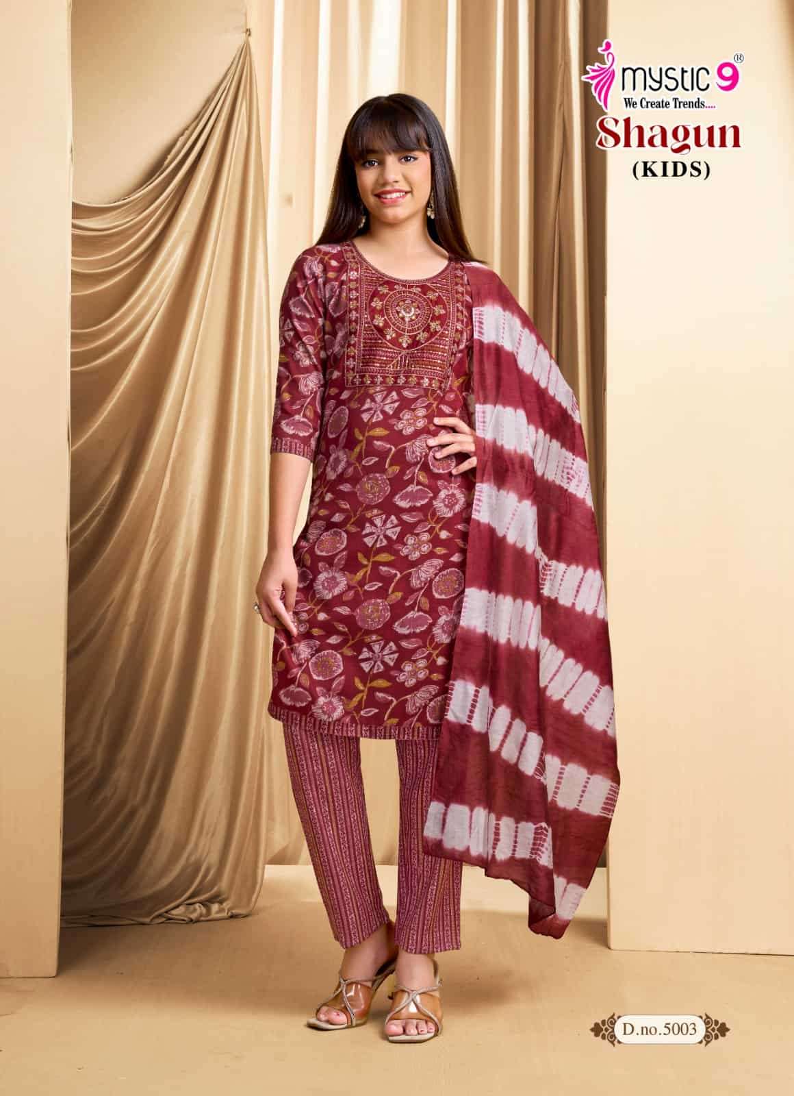 Mystic 9 Shagun Kids Vol 5 Rayon Salwar Suit Set