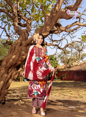 Mystic 9 Shagun Vol 28 Rayon Kurti Pant Dupatta Set
