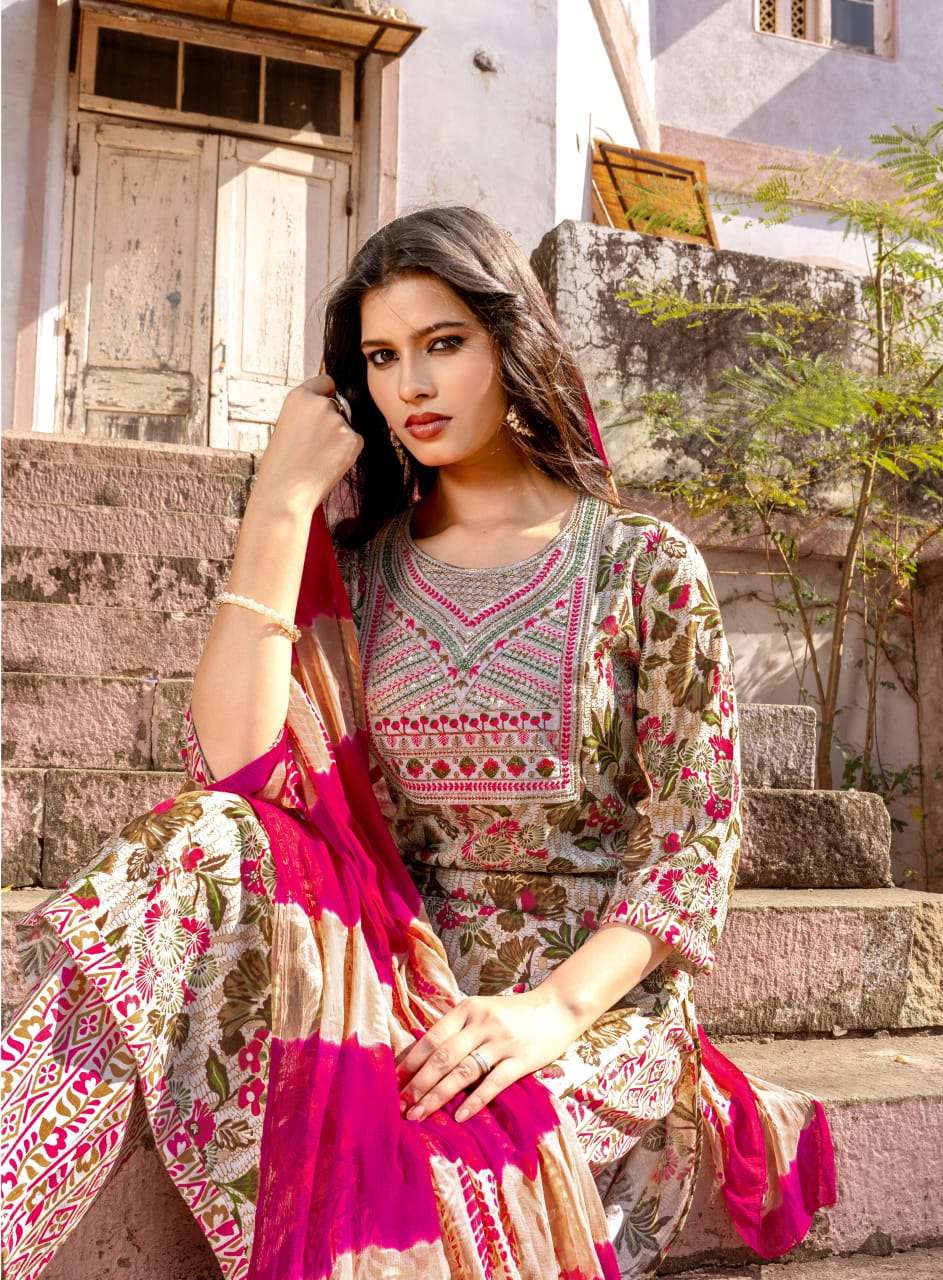 Mystic 9 Shagun Vol 28 Rayon Kurti Pant Dupatta Set