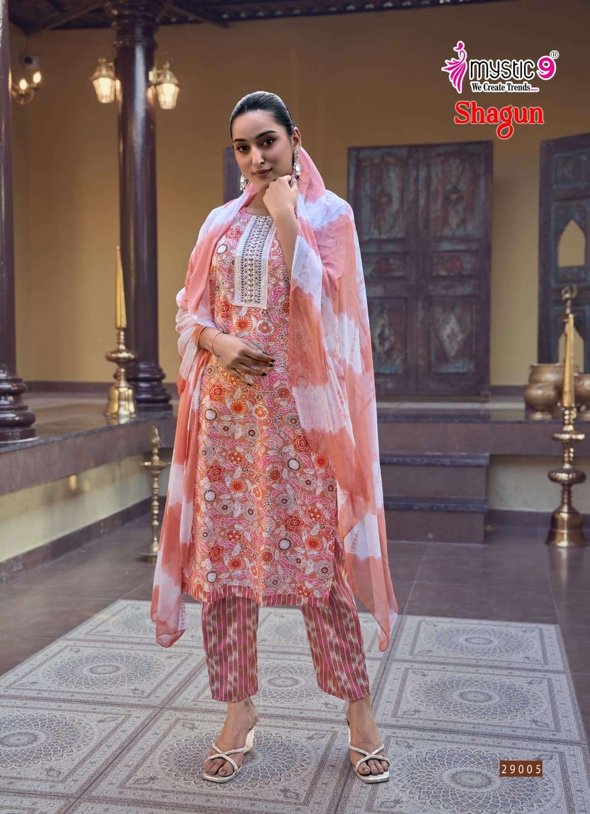 Mystic 9 Shagun Vol 29 Rayon Kurti Pant Dupatta Set