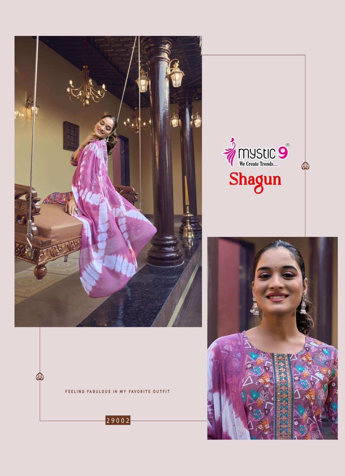 Mystic 9 Shagun Vol 29 Rayon Kurti Pant Dupatta Set
