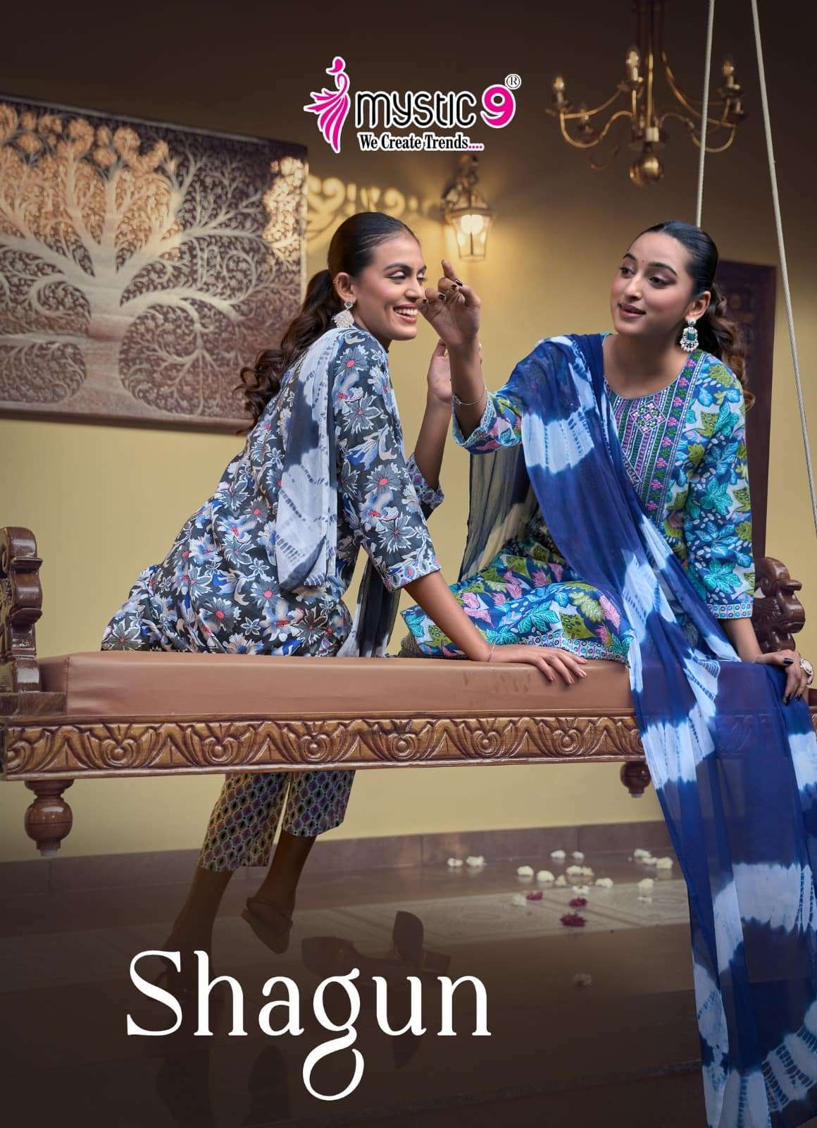 Mystic 9 Shagun Vol 29 Rayon Kurti Pant Dupatta Set