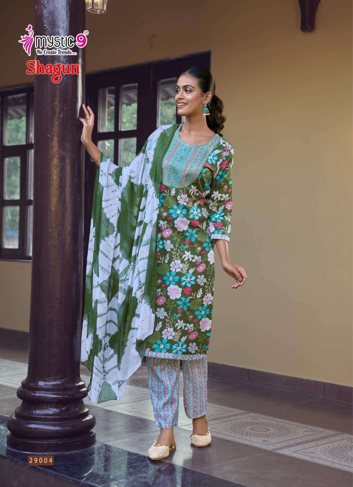 Mystic 9 Shagun Vol 29 Rayon Kurti Pant Dupatta Set