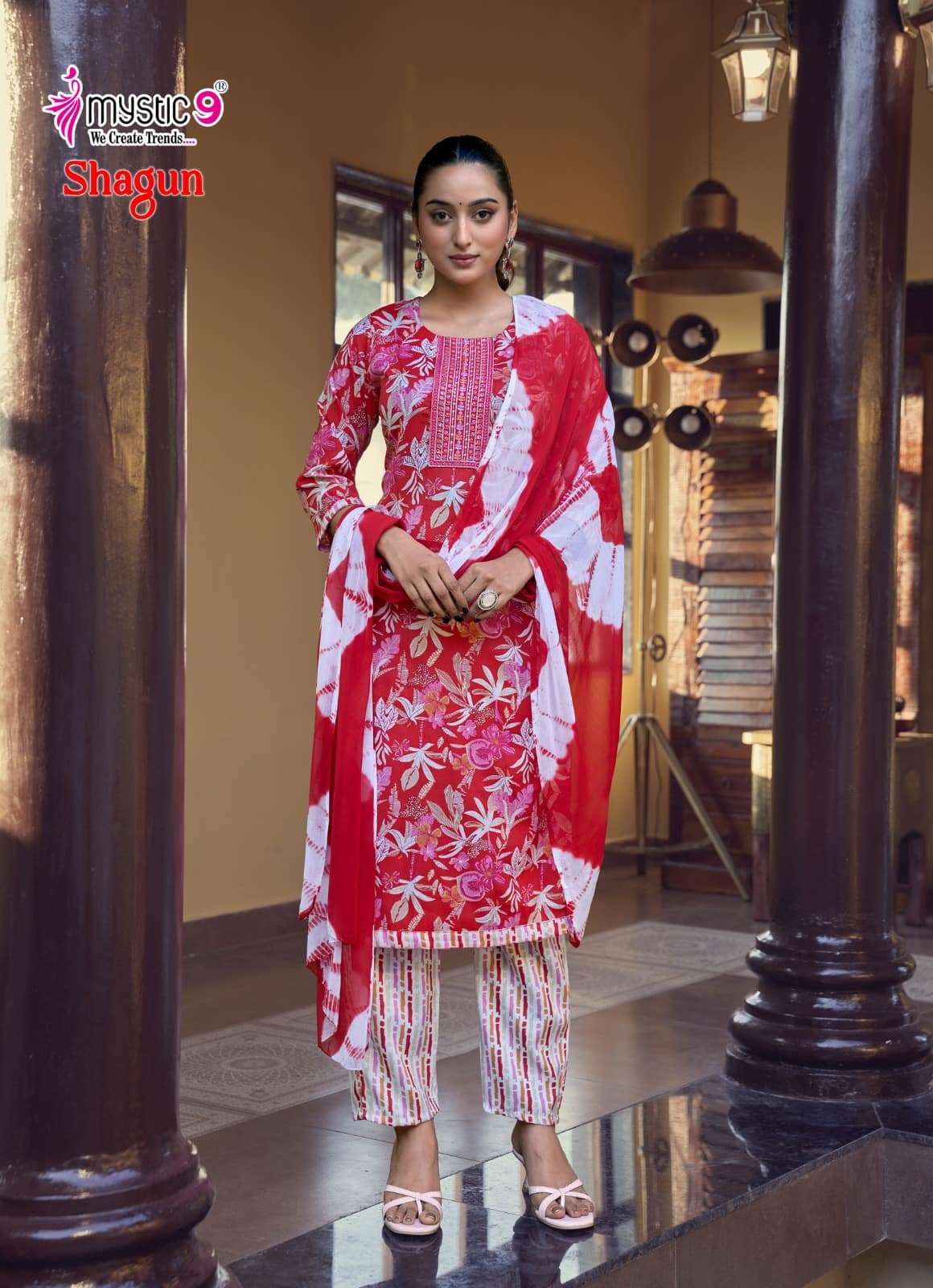 Mystic 9 Shagun Vol 29 Rayon Kurti Pant Dupatta Set