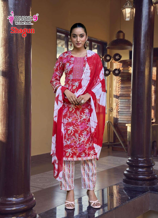 Mystic 9 Shagun Vol 29 Rayon Kurti Pant Dupatta Set
