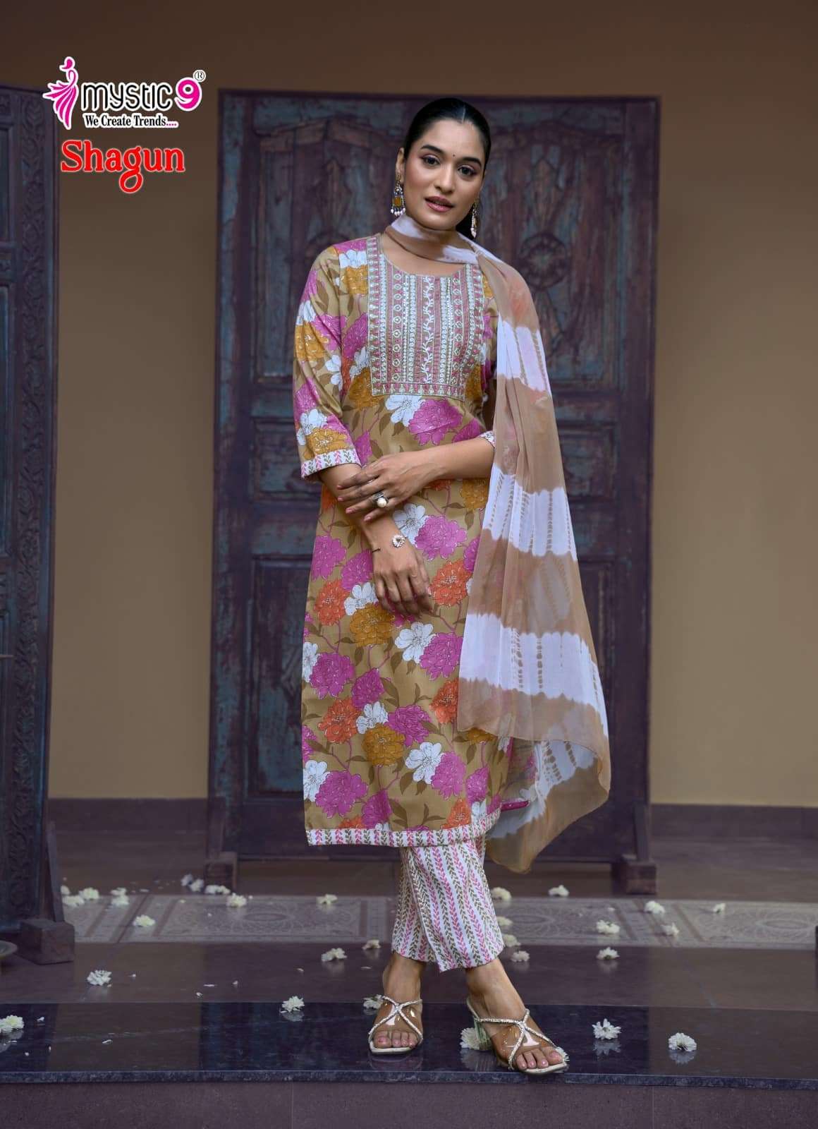 Mystic 9 Shagun Vol 29 Rayon Kurti Pant Dupatta Set