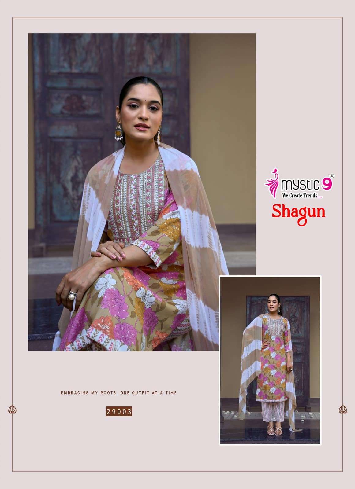 Mystic 9 Shagun Vol 29 Rayon Kurti Pant Dupatta Set