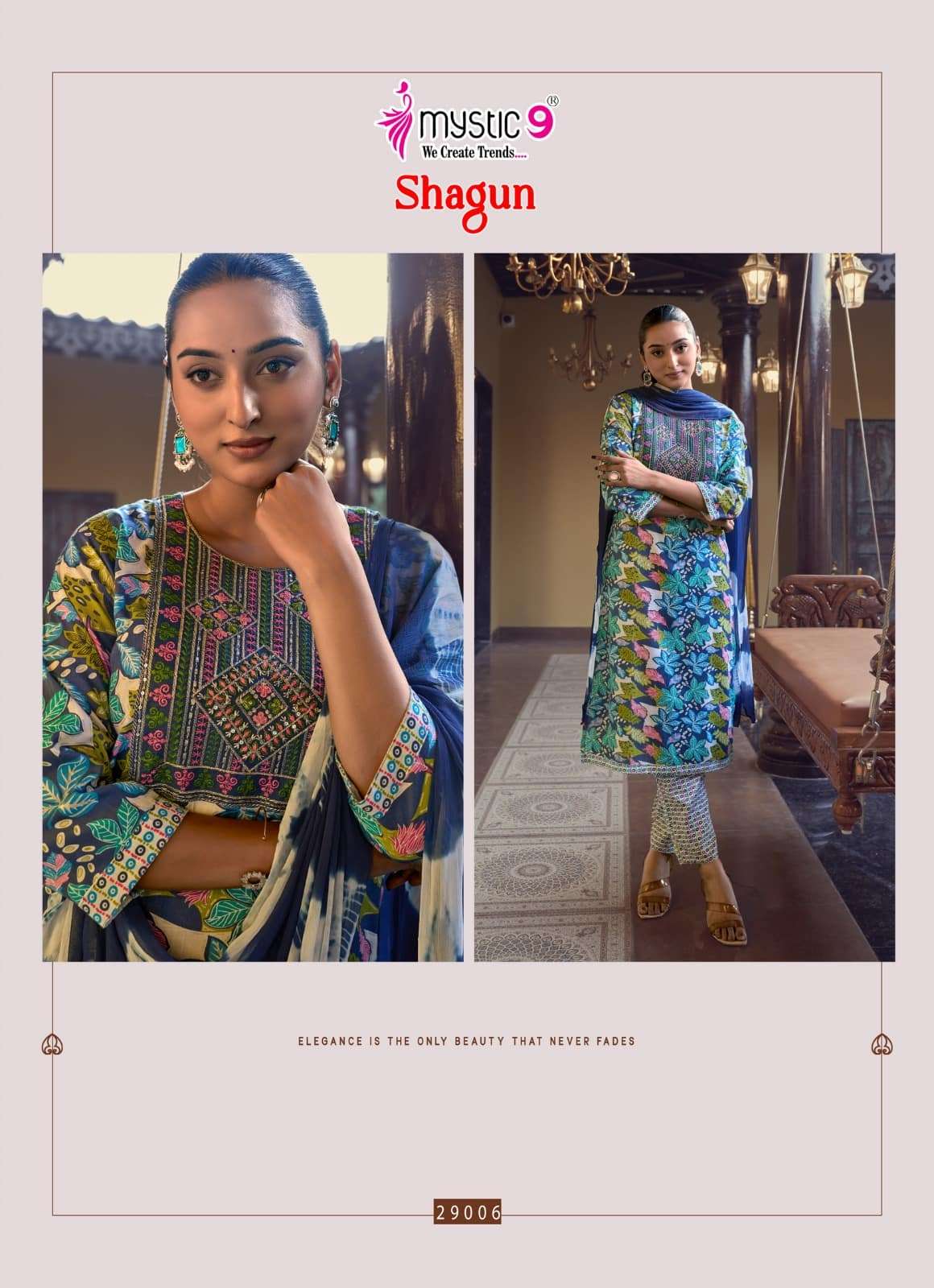 Mystic 9 Shagun Vol 29 Rayon Kurti Pant Dupatta Set