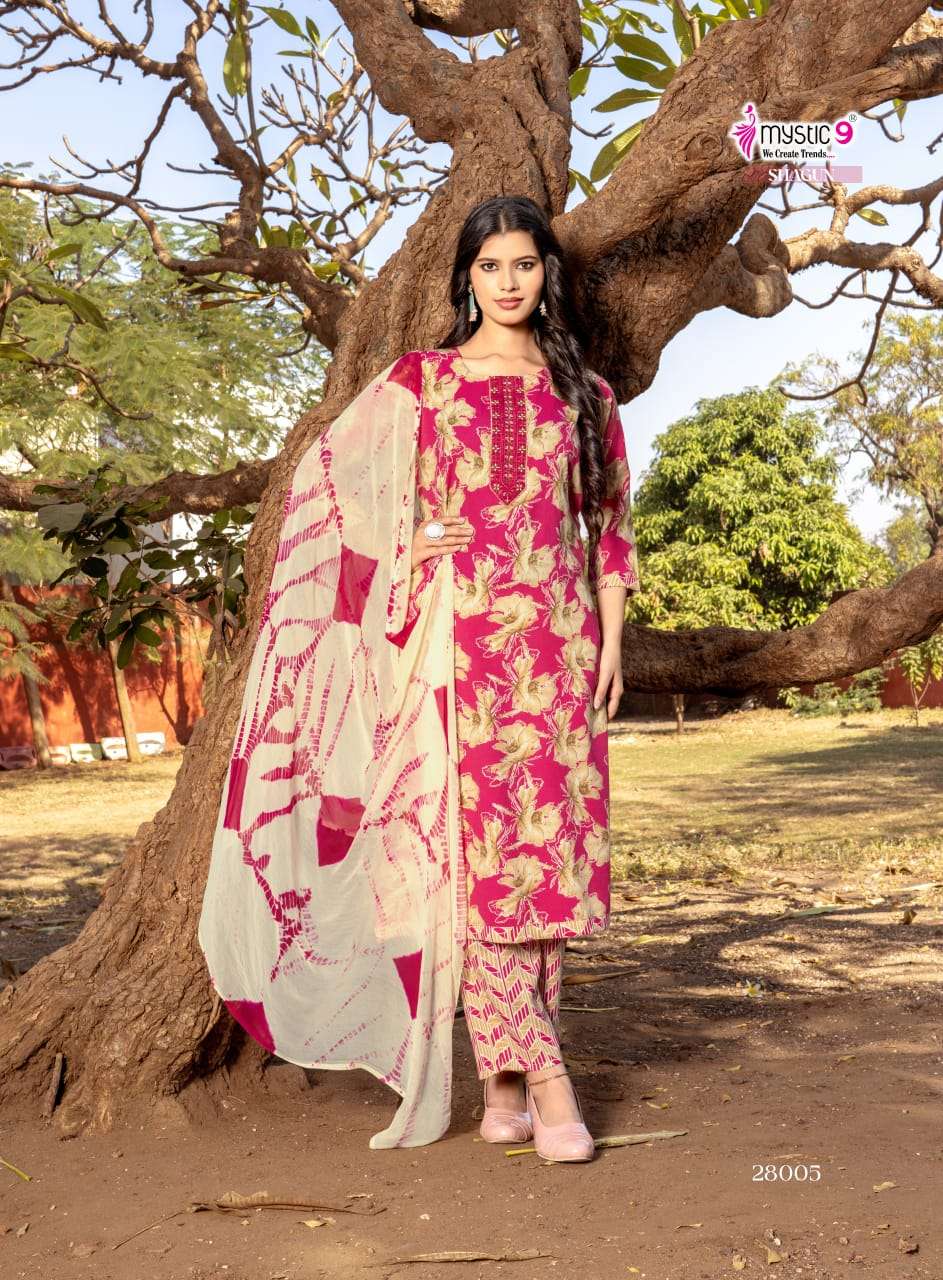 Mystic 9 Shagun Vol 29 Rayon Kurti Pant Dupatta Set