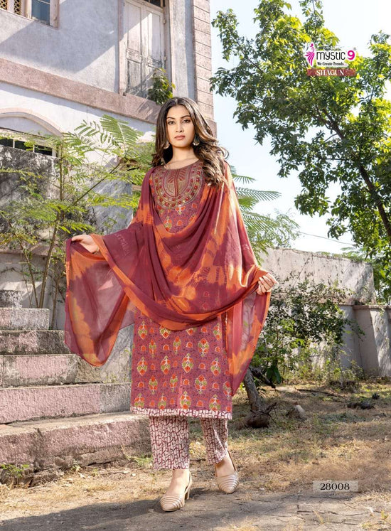 Mystic 9 Shagun Vol 29 Rayon Kurti Pant Dupatta Set