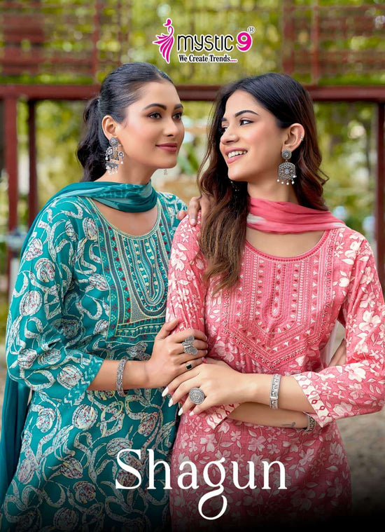 Mystic 9 Shagun Vol 30 Rayon Top Bottom Dupatta Set