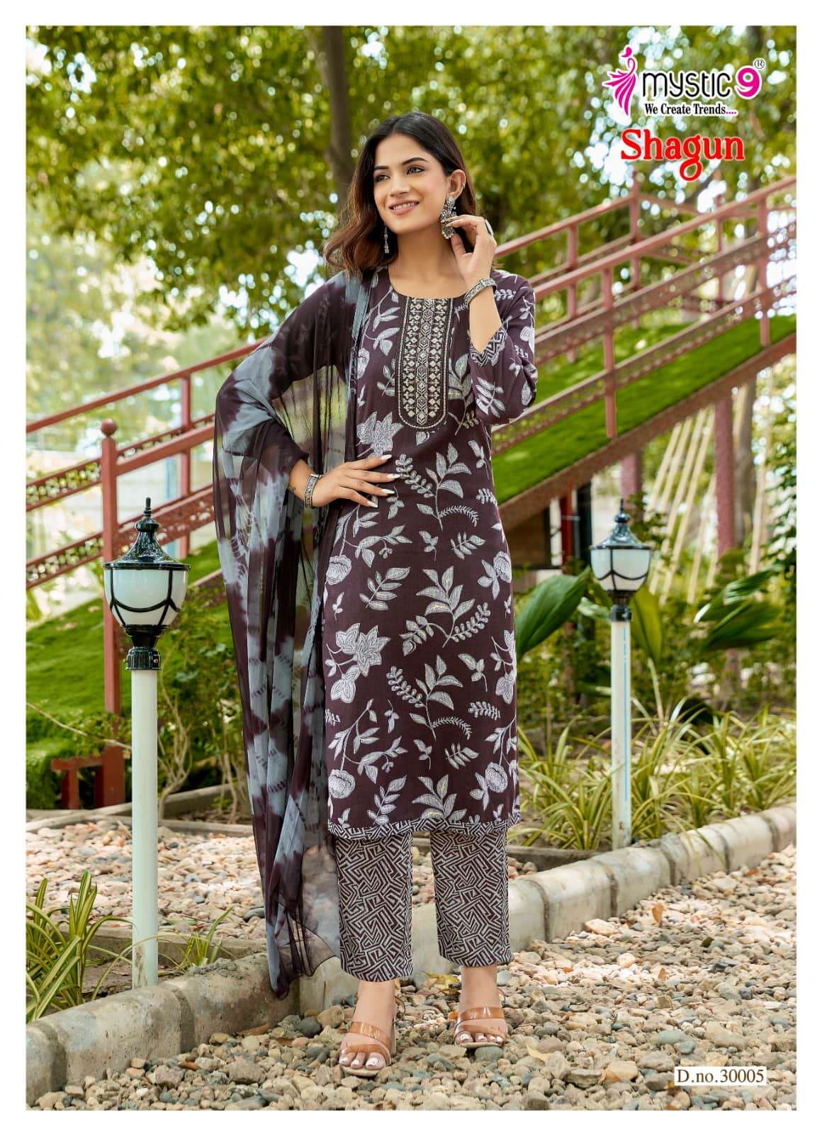 Mystic 9 Shagun Vol 30 Rayon Top Bottom Dupatta Set