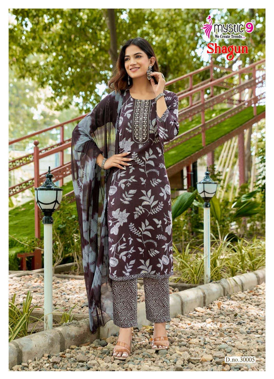 Mystic 9 Shagun Vol 30 Rayon Top Bottom Dupatta Set