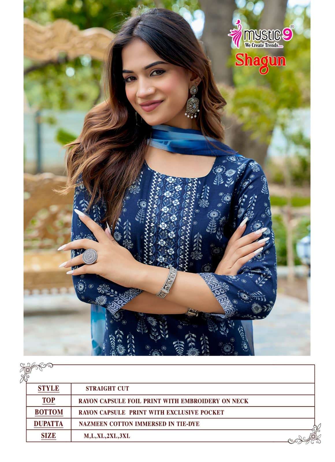 Mystic 9 Shagun Vol 30 Rayon Top Bottom Dupatta Set