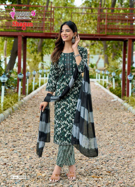 Mystic 9 Shagun Vol 30 Rayon Top Bottom Dupatta Set