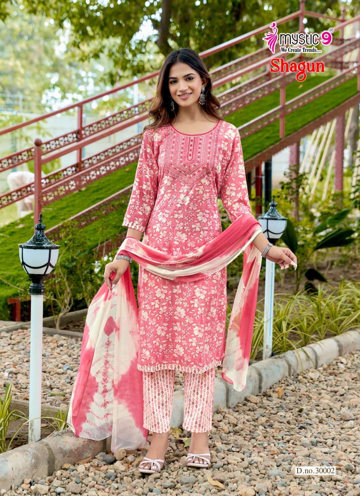 Mystic 9 Shagun Vol 30 Rayon Top Bottom Dupatta Set