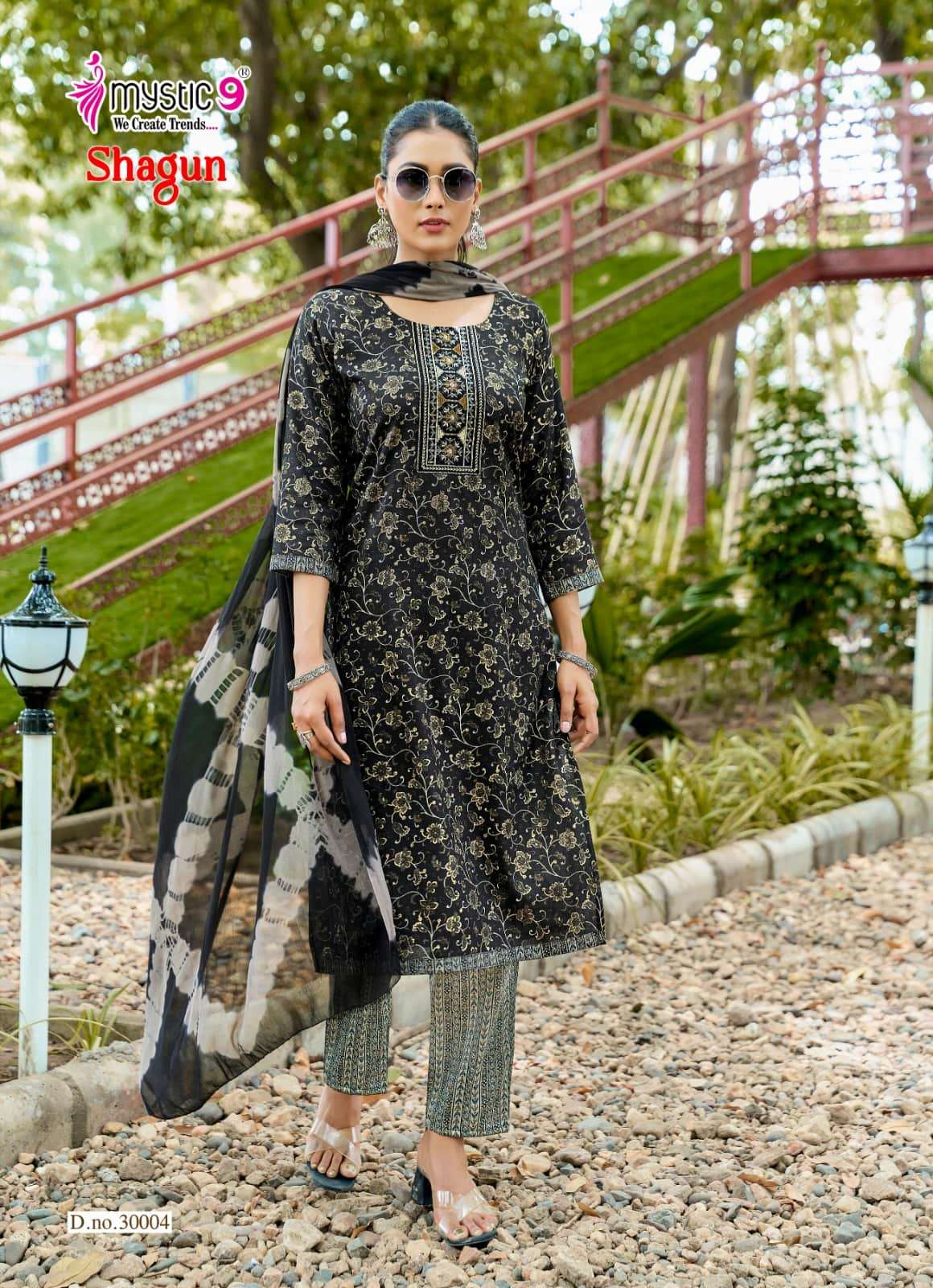 Mystic 9 Shagun Vol 30 Rayon Top Bottom Dupatta Set