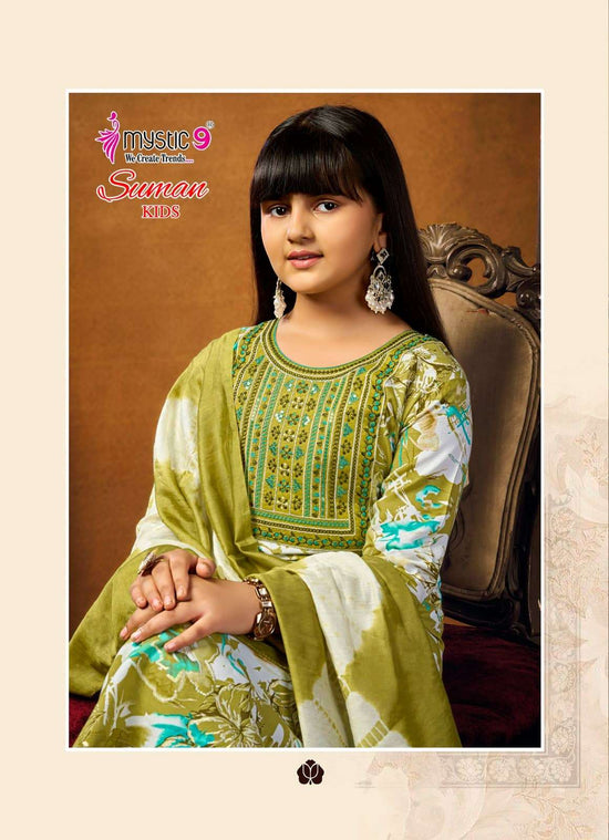 Mystic 9 Suman Kids Vol 1 Rayon Embroidered Girls Ethnic Dress