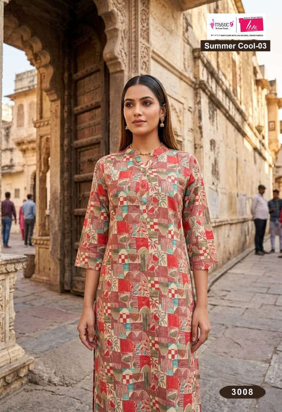 Mystic 9 Summer Cool Vol 3 Cambric Cotton Printed Kurti - Amrah Wholesale