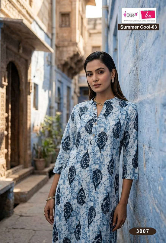 Mystic 9 Summer Cool Vol 3 Cambric Cotton Printed Kurti - Amrah Wholesale