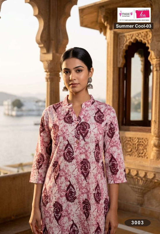 Mystic 9 Summer Cool Vol 3 Cambric Cotton Printed Kurti - Amrah Wholesale