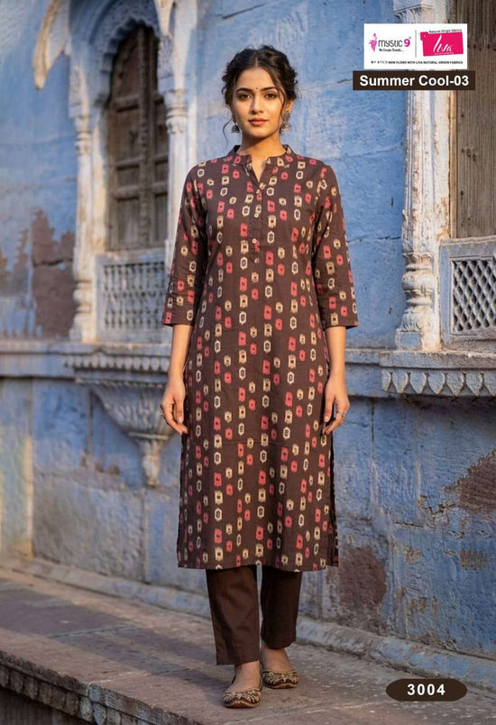 Mystic 9 Summer Cool Vol 3 Cambric Cotton Printed Kurti - Amrah Wholesale