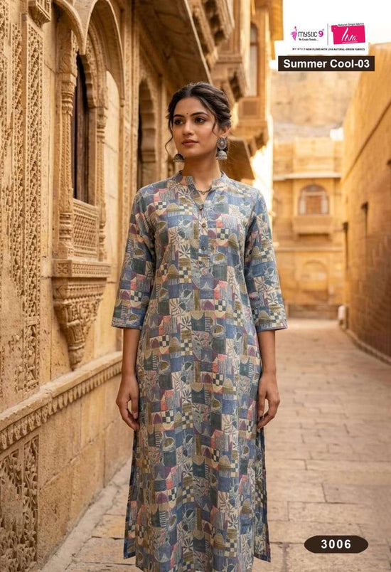 Mystic 9 Summer Cool Vol 3 Cambric Cotton Printed Kurti - Amrah Wholesale