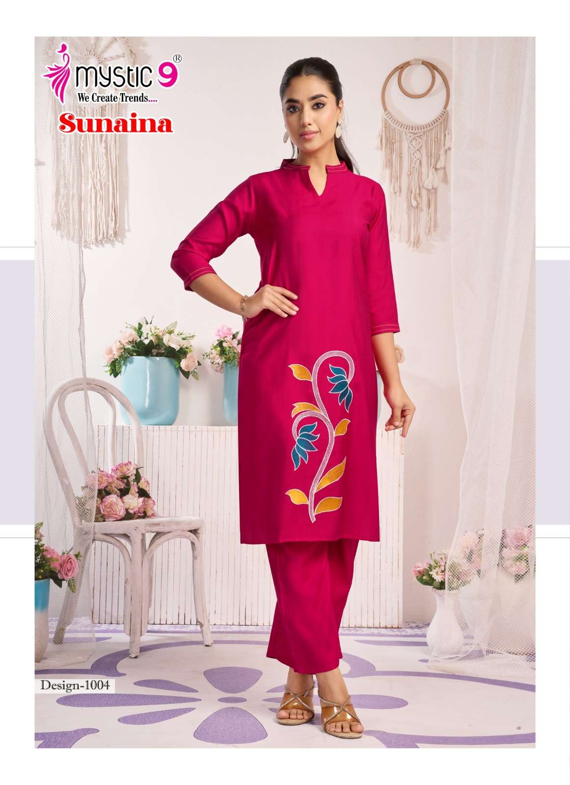 Mystic 9 Sunaina Vertican Embroidered Co Ord Set - Amrah Wholesale