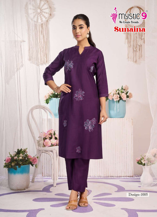 Mystic 9 Sunaina Vertican Embroidered Co Ord Set - Amrah Wholesale
