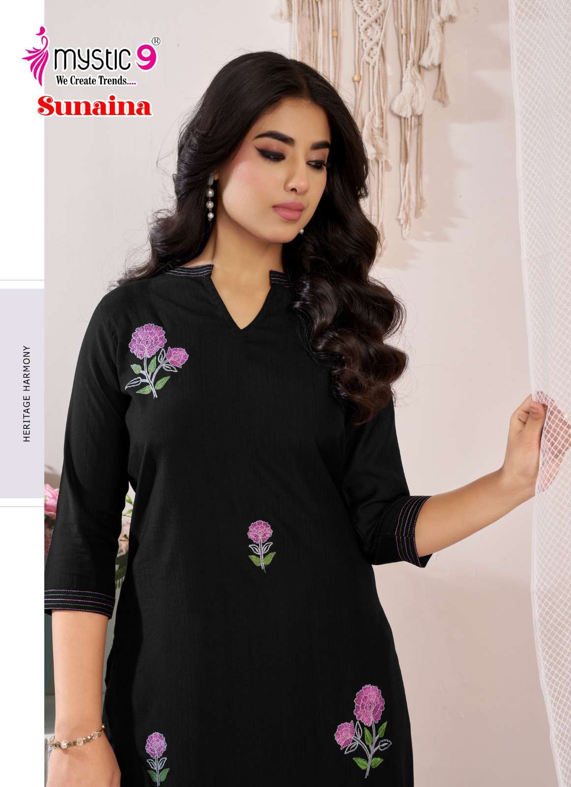 Mystic 9 Sunaina Vertican Embroidered Co Ord Set - Amrah Wholesale
