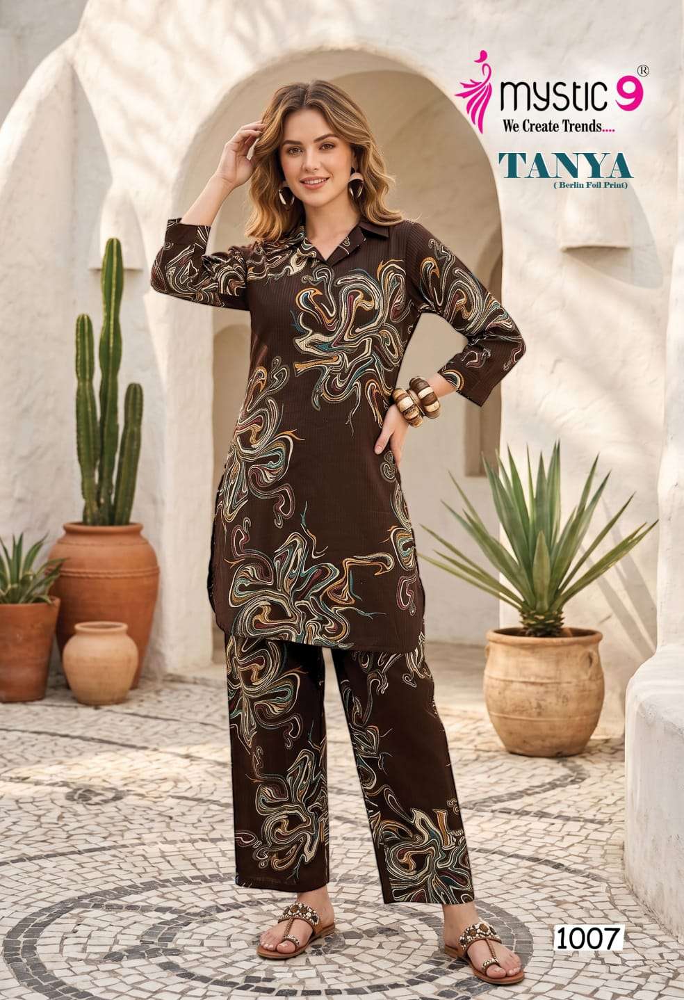 Mystic 9 Tanya Vol 1 Berlin Foil Print Co-Ord Set - Amrah Wholesale