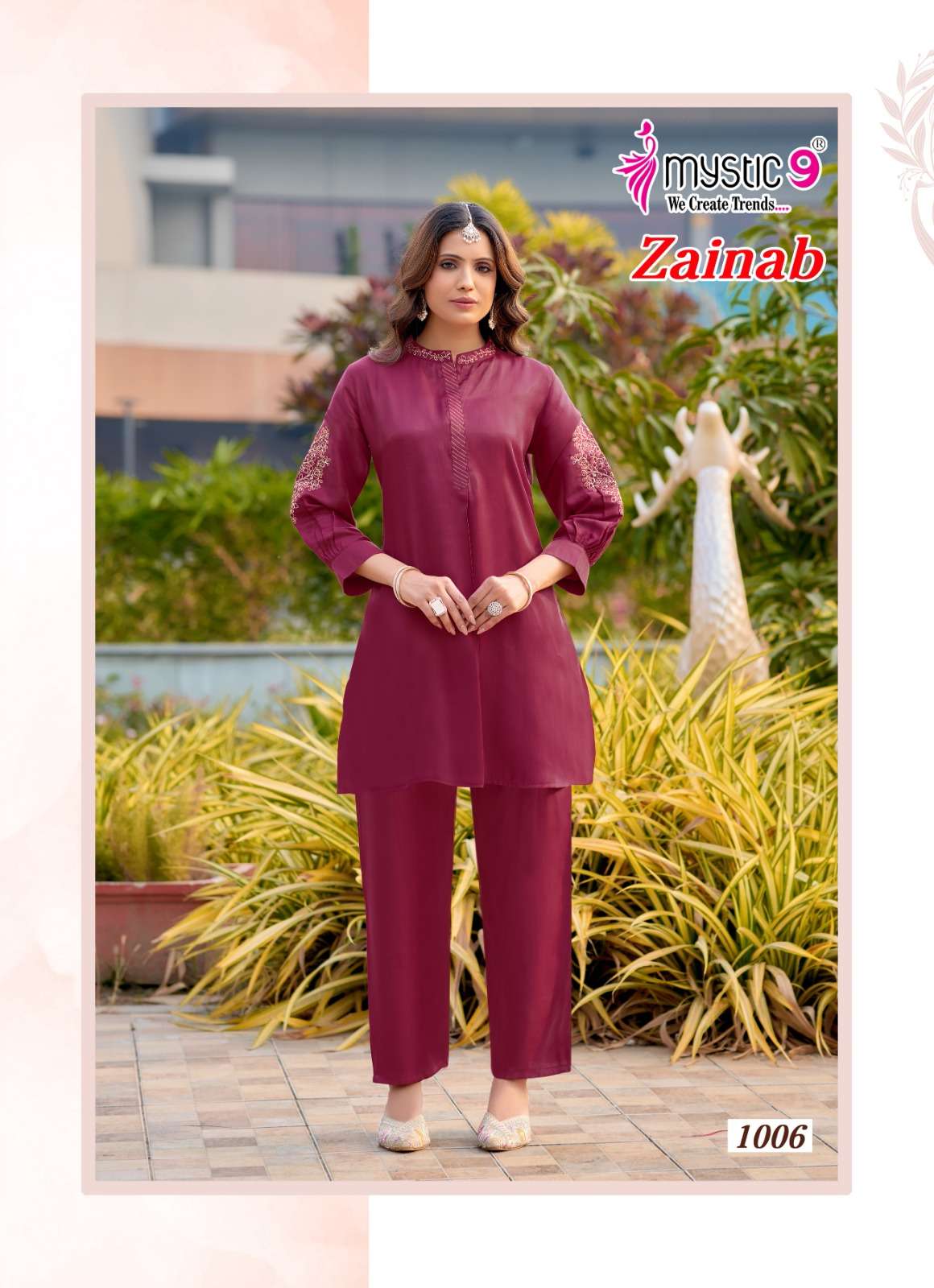 Mystic 9 Zainab Vol 1 Premium Satin Co-Ord Set Wholesale Price
