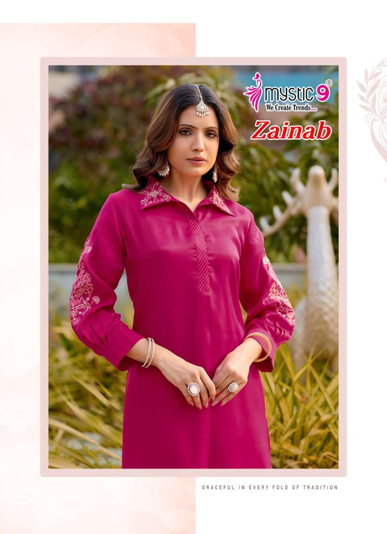 Mystic 9 Zainab Vol 1 Premium Satin Co-Ord Set Wholesale Price