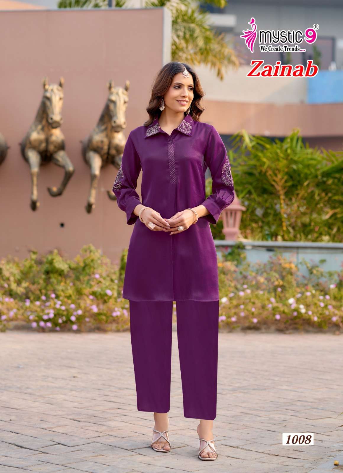 Mystic 9 Zainab Vol 1 Premium Satin Co-Ord Set Wholesale Price